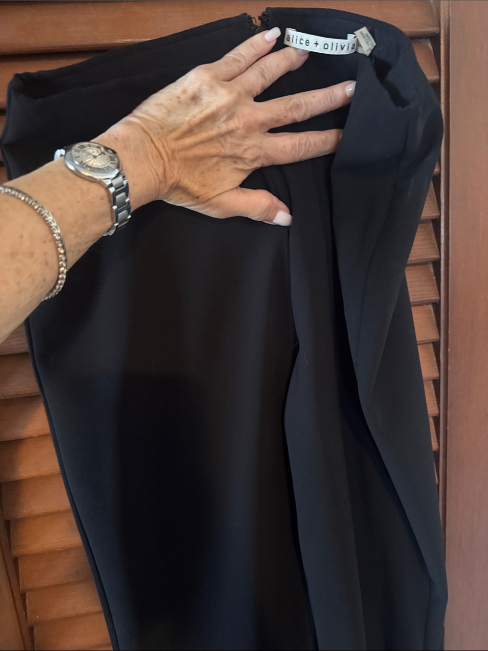 Alice + Olivia Black Wide-Leg Trousers